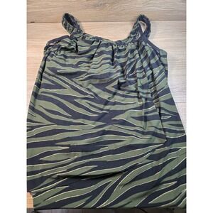 MIRACLESUIT Olive Green Seabra Ursula Tankini Top Underwire Swimsuit Sz 16